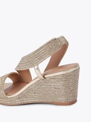 Carvela Gold Gala Wedge Jewel 70 Sandals - Image 5 of 5