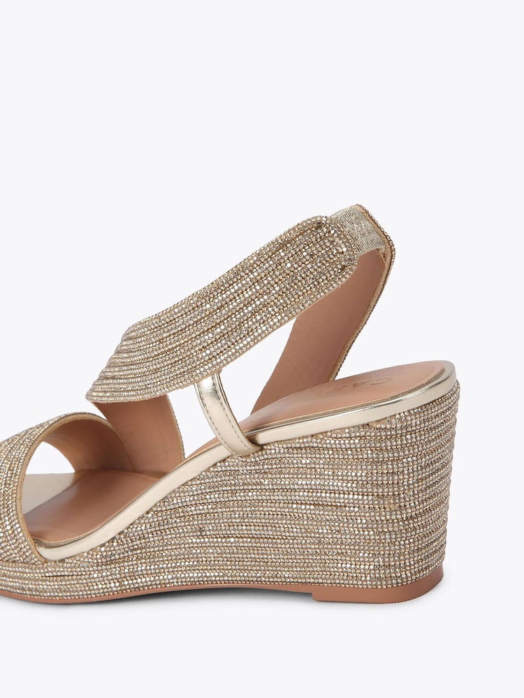 Carvela Gold Gala Wedge Jewel 70 Sandals - Image 5 of 5 Carvela Gold Gala Wedge Jewel 70 Sandals - Image 5 of 5