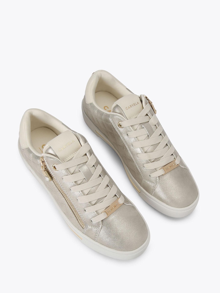 Carvela Gold Diamond Zip Trainers - Image 2 of 4