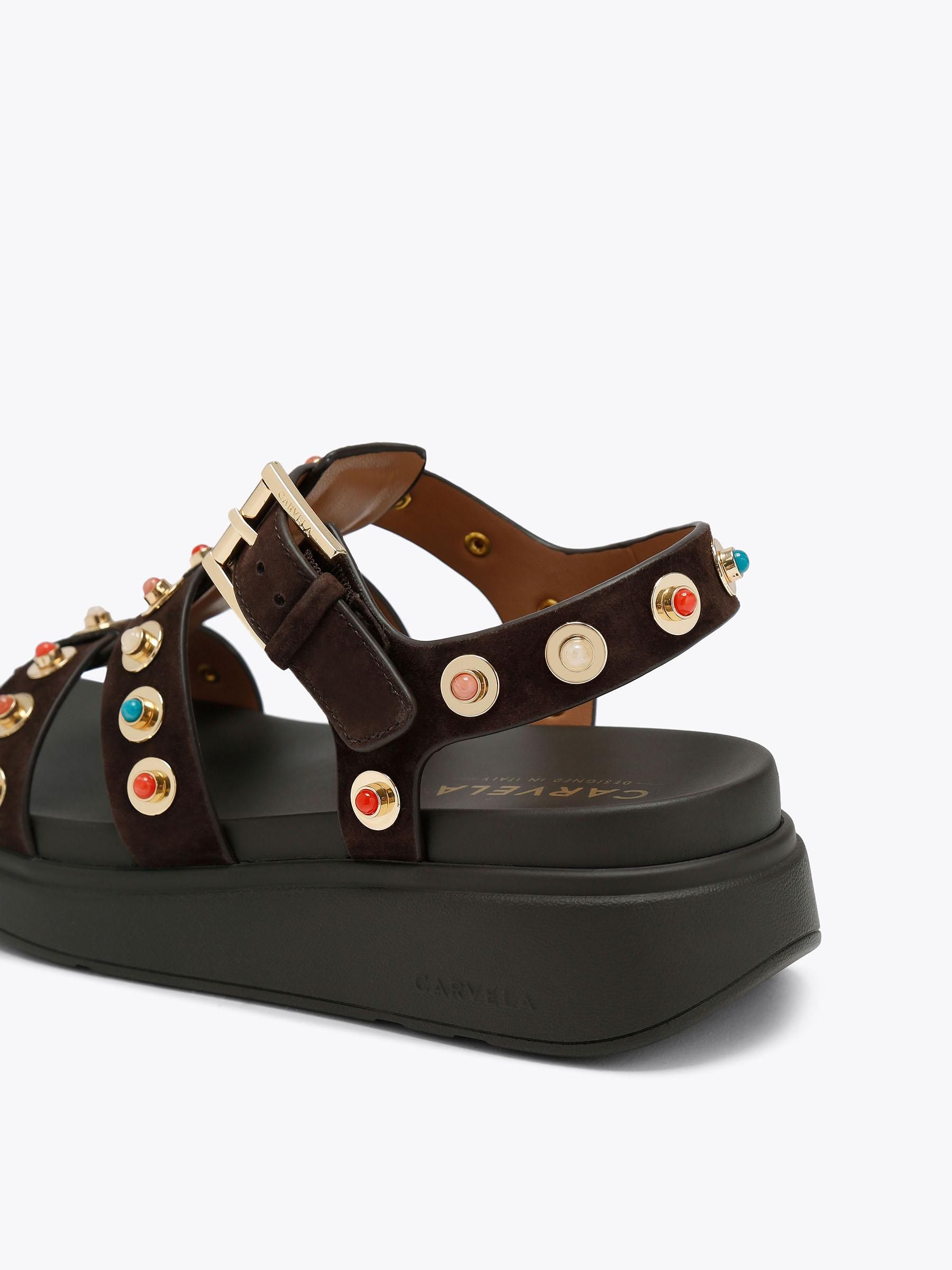 Buy Carvela Dark Brown Amalfi Flatform Sandals from Next USA