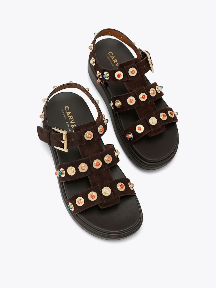 Carvela Dark Brown Amalfi Flatform Sandals - Image 5 of 5