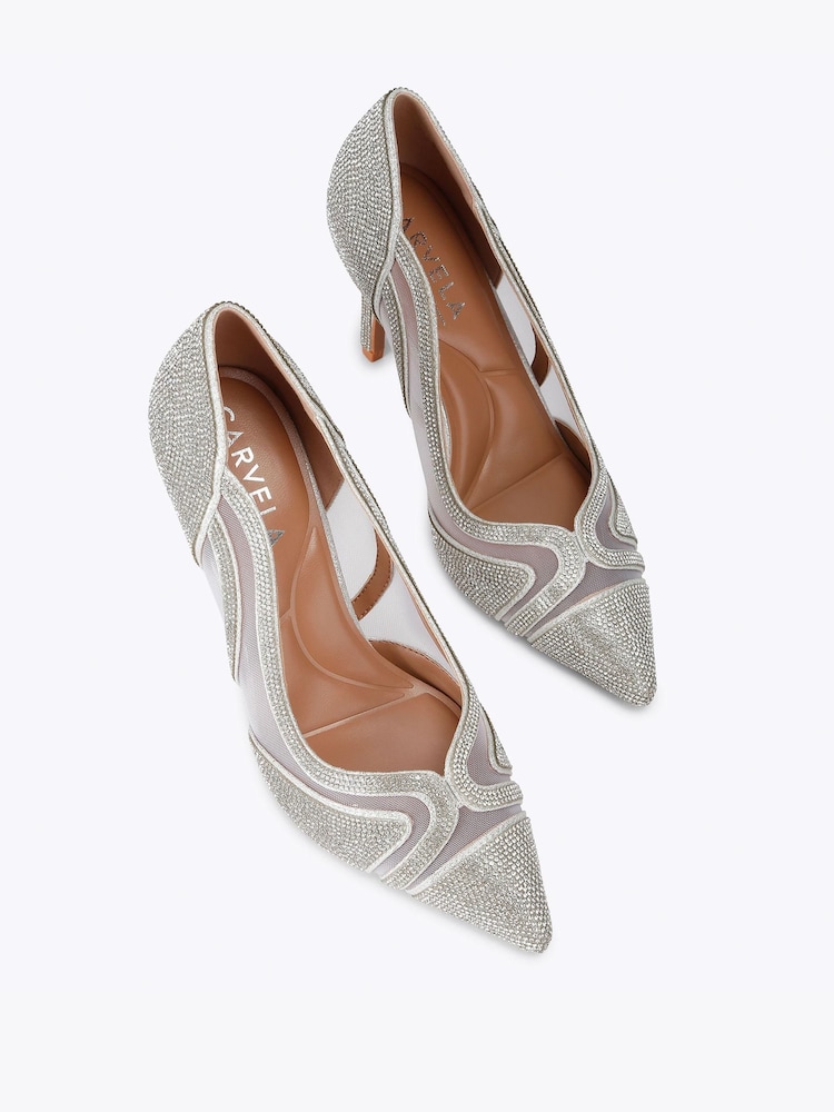 Carvela Silver Fantastico Court Shoes - Image 2 of 4
