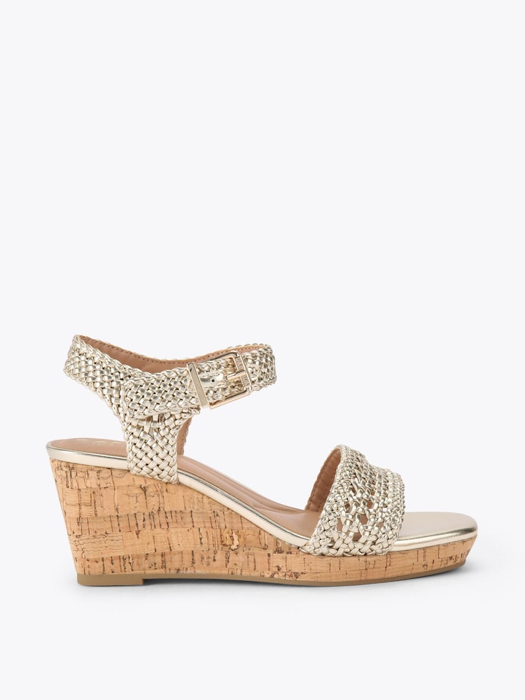 Carvela Gold Portofino Wedge Sandals - Image 1 of 4
