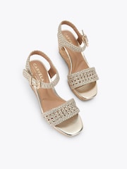 Carvela Gold Portofino Wedge Sandals - Image 2 of 4