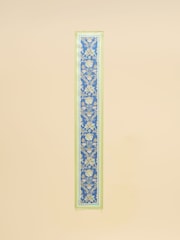 Joules Highgrove Blue & Green Floral 100% Silk Skinny Scarf - Image 1 of 7