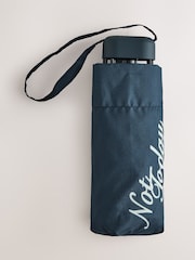 Navy Slogan Print Compact Umbrella - Image 1 of 4
