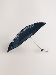 Navy Slogan Print Compact Umbrella - Image 2 of 4