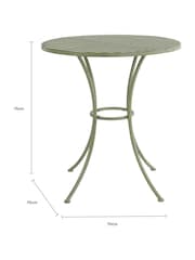 Charles Bentley Green Rustic Metal Garden Bistro Set - Image 5 of 6