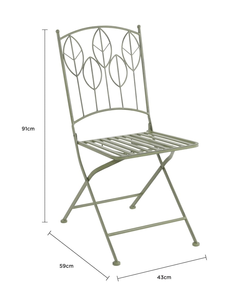 Charles Bentley Green Rustic Metal Garden Bistro Set - Image 6 of 6 Charles Bentley Green Rustic Metal Garden Bistro Set - Image 6 of 6