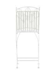 Charles Bentley White Rustic Metal Garden Bistro Set - Image 4 of 6