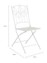 Charles Bentley White Rustic Metal Garden Bistro Set - Image 5 of 6