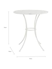 Charles Bentley White Rustic Metal Garden Bistro Set - Image 6 of 6