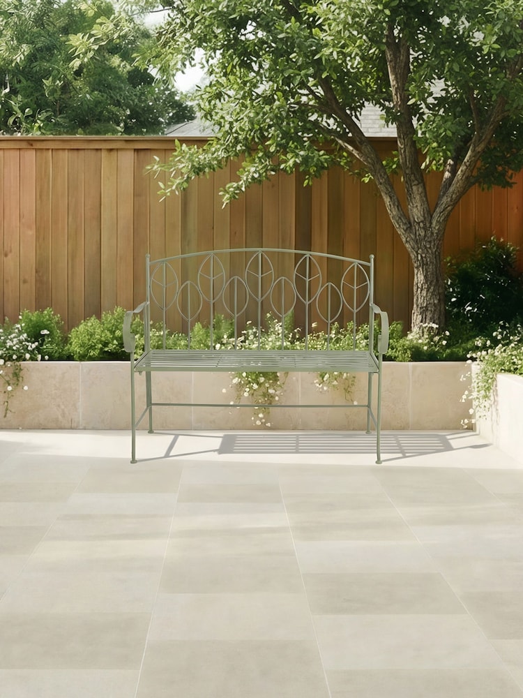 Charles Bentley Green Rustic Metal Garden Bench - Image 2 of 6 Charles Bentley Green Rustic Metal Garden Bench - Image 2 of 6