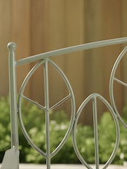 Charles Bentley Green Rustic Metal Garden Bench - Image 3 of 6