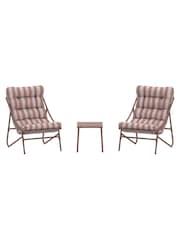 Charles Bentley Red Porto 2 Seater Bistro Set with Cushions - Image 4 of 6