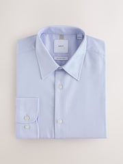 Blue Slim Fit Cotton Rich Textured Easy Care Smart Shirt - Image 1 of 3