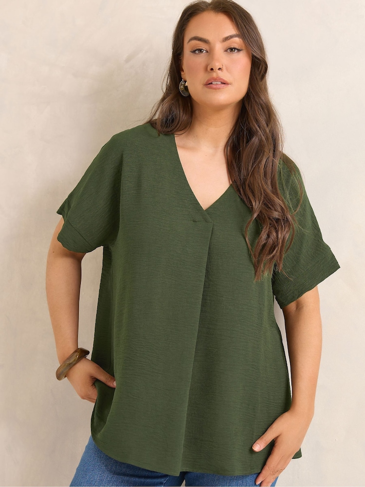 Evans Green Short Sleeve Notch Neck Top - Image 1 of 5