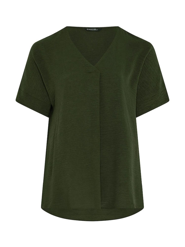Evans Green Short Sleeve Notch Neck Top - Image 5 of 5