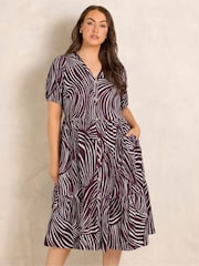 Evans Red Short Button Through Dress - Image 1 of 5