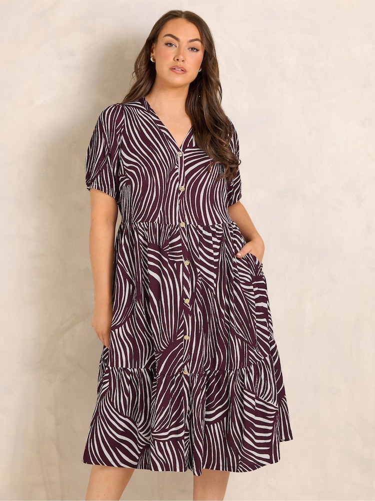 Evans Red Short Button Through Dress - Image 1 of 5