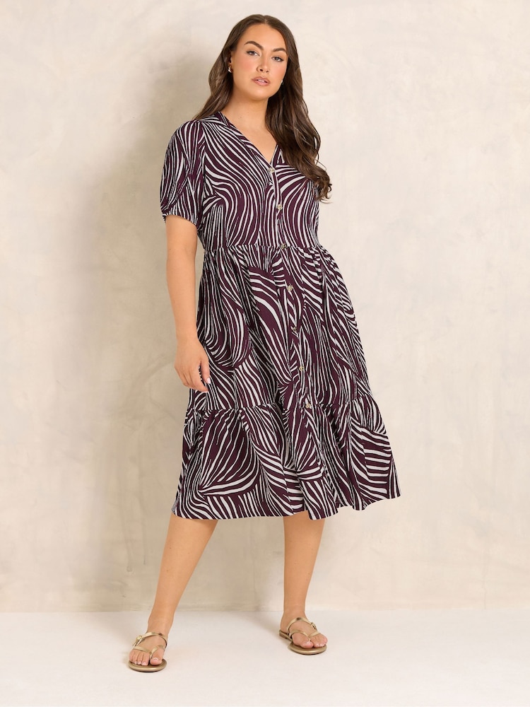 Evans Red Short Button Through Dress - Image 2 of 5