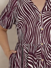 Evans Red Short Button Through Dress - Image 4 of 5