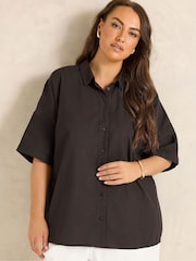 Evans Brown Boxy Shirt - Image 1 of 5
