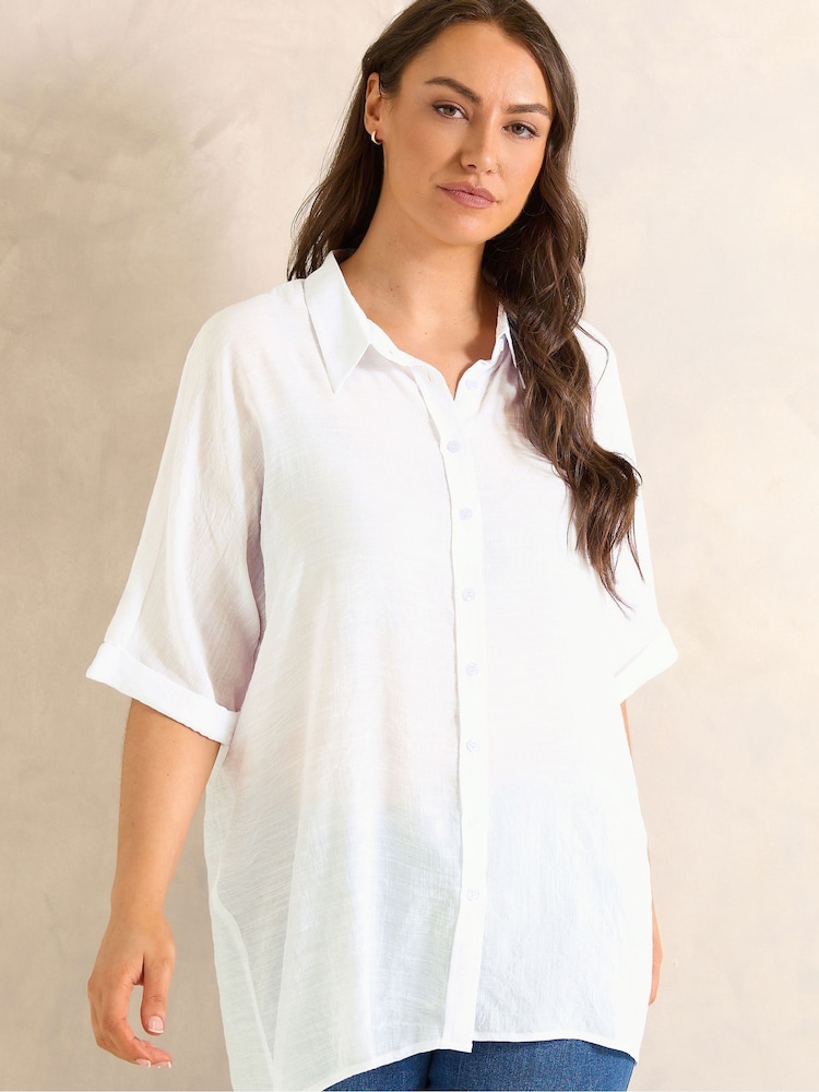 Evans White Grown On Sleeve Cut About Shirt - Image 1 of 5 Evans White Grown On Sleeve Cut About Shirt - Image 1 of 5