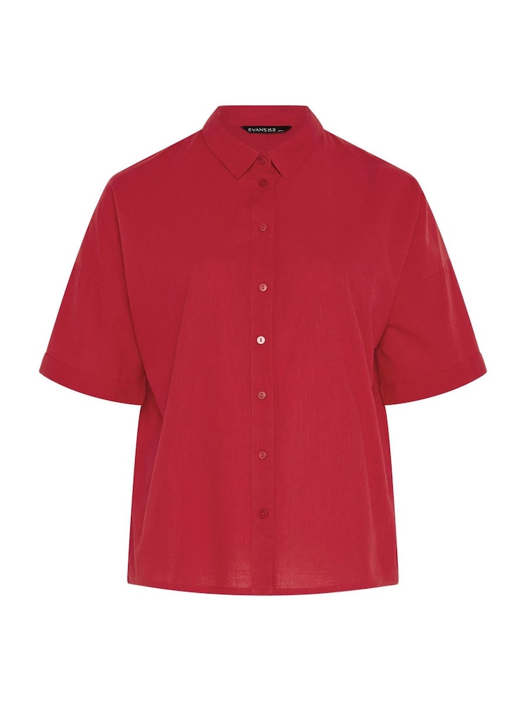 Evans Red Boxy Shirt - Image 5 of 5 Evans Red Boxy Shirt - Image 5 of 5