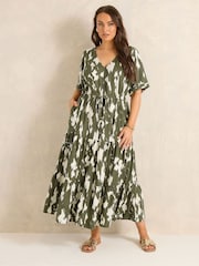 Evans Green Half Placket Dress - Image 1 of 5