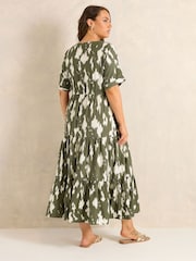 Evans Green Half Placket Dress - Image 3 of 5
