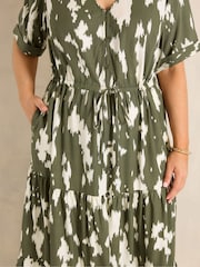 Evans Green Half Placket Dress - Image 4 of 5