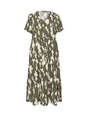 Evans Green Half Placket Dress - Image 5 of 5