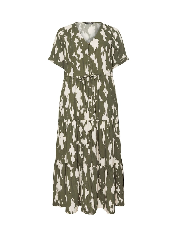 Evans Green Half Placket Dress - Image 5 of 5
