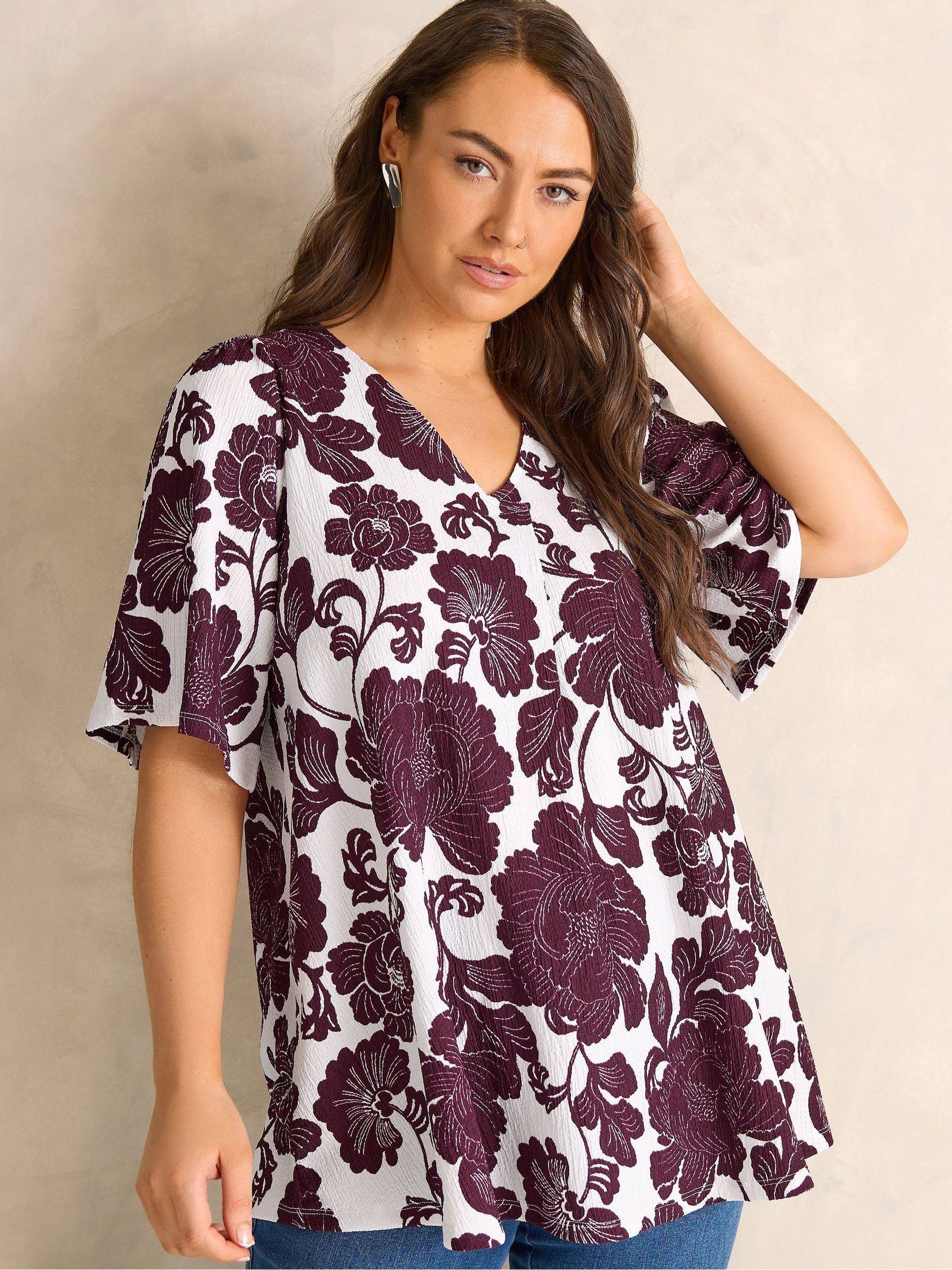Evans Women's Multicolor Floral Pleat Front Top | Size: 20 - Image 3