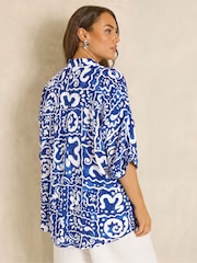 Evans Blue All Over Print Boxy Top - Image 2 of 6