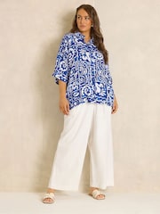 Evans Blue All Over Print Boxy Top - Image 3 of 6