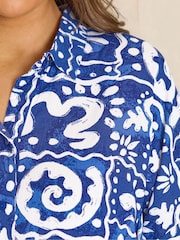Evans Blue All Over Print Boxy Top - Image 4 of 6