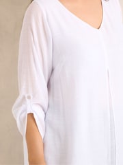 Evans White Long Sleeve Double Layer Top - Image 4 of 5