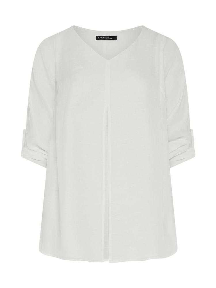 Evans White Long Sleeve Double Layer Top - Image 5 of 5