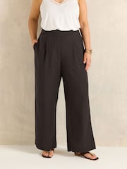 Evans Brown Tailored Linen Blend Trousers - Image 3 of 5
