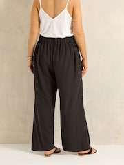 Evans Brown Tailored Linen Blend Trousers - Image 4 of 5