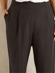 Evans Brown Tailored Linen Blend Trousers - Image 5 of 5