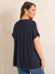 Evans Pink Blurred Floral Print Top - Image 3 of 5
