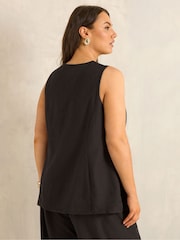 Evans Black Linen Blend Waistcoat - Image 4 of 5