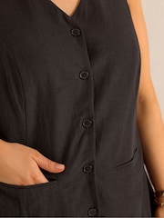 Evans Black Linen Blend Waistcoat - Image 5 of 5