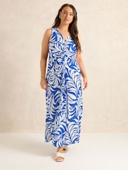 Evans Blue Knot Front Maxi Dress - Image 2 of 5