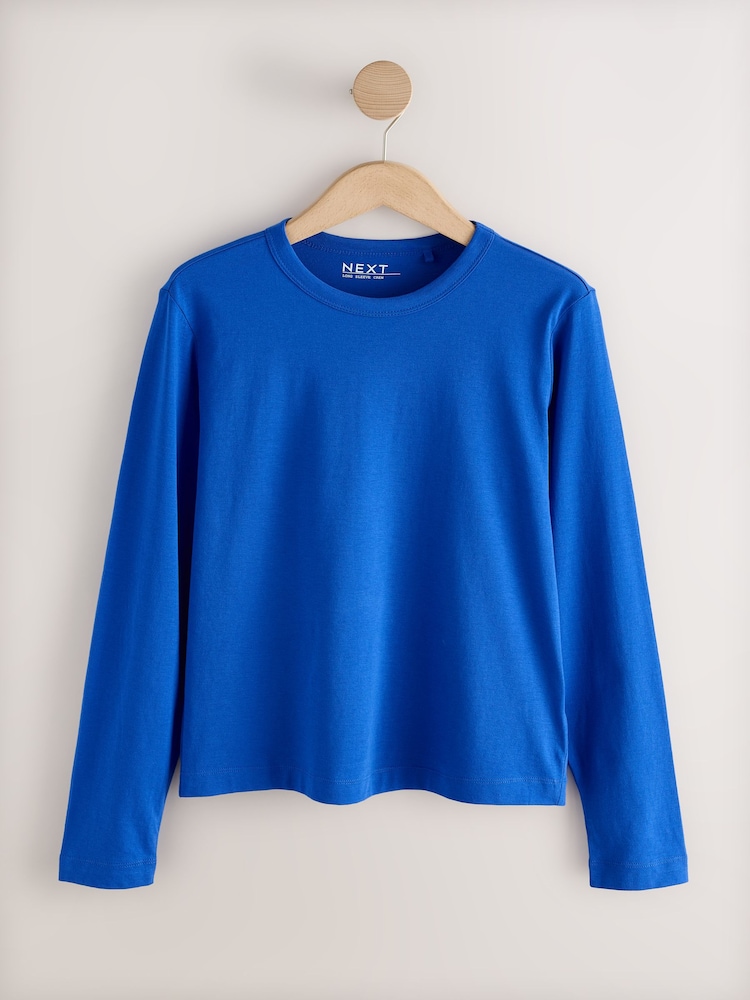 Azul - Pacote de camisetas de manga comprida com gola redonda 3 - Imagem 2 de 9