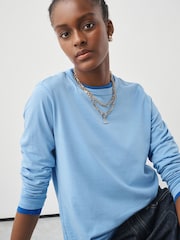 Azul - Pacote de camisetas de manga comprida com gola redonda 3 - Imagem 6 de 9