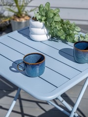 Hartman Duck Egg Blue Urban Folding Garden Bistro Set - Image 3 of 6